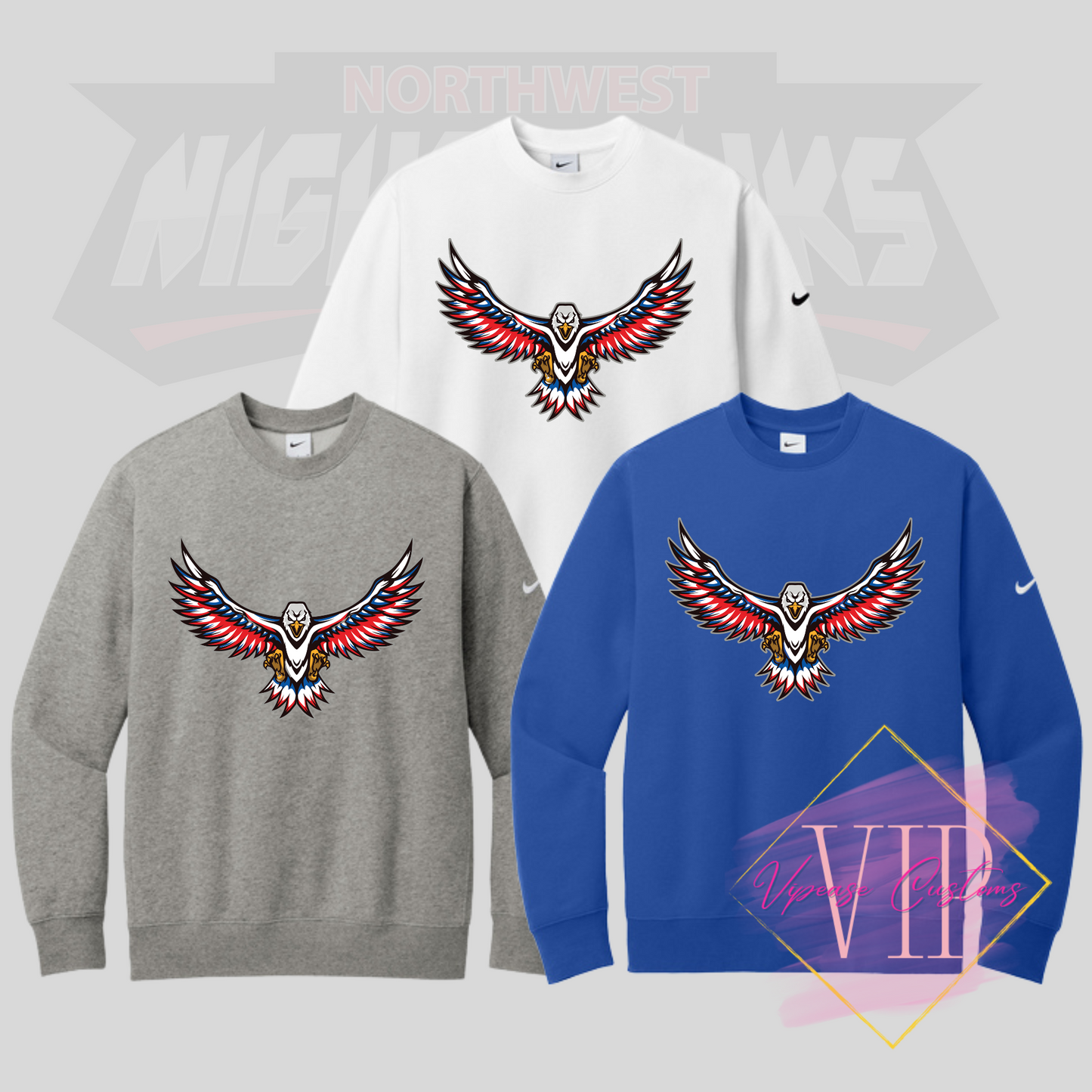 NW NIGHTHAWKS NKFD9863 Nike Club Fleece Sleeve Swoosh Crew