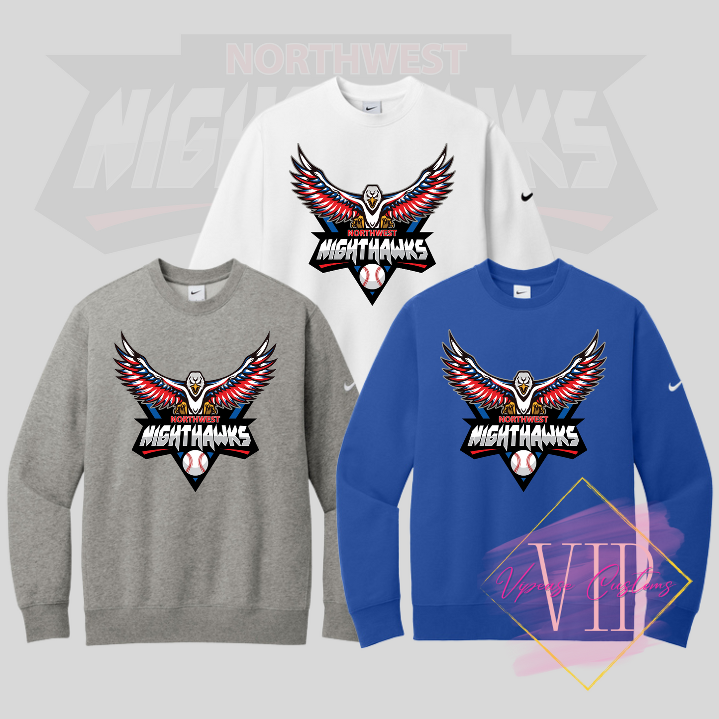 NW NIGHTHAWKS NKFD9863 Nike Club Fleece Sleeve Swoosh Crew