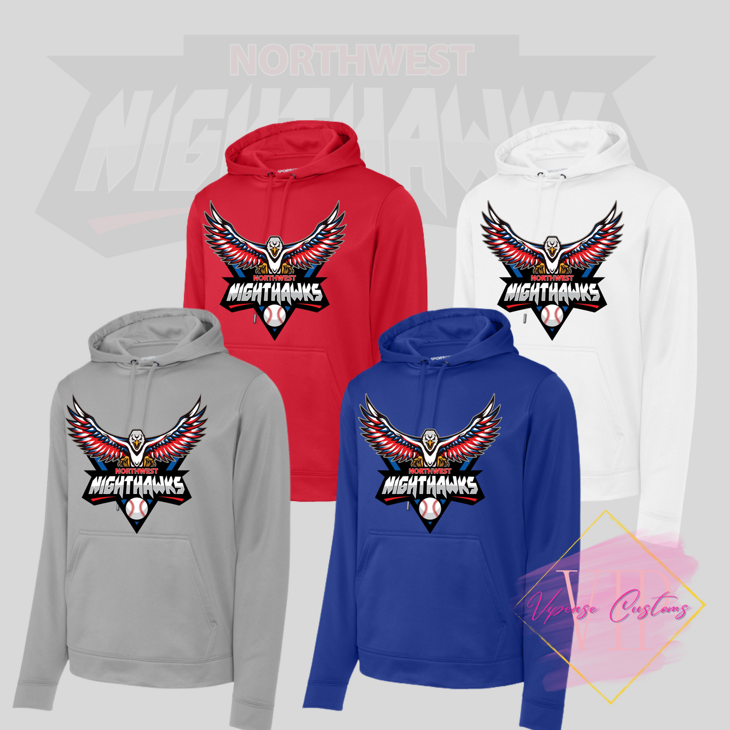 NW NIGHTHAWKS F244 Sport-Tek® Sport-Wick® Fleece Hooded Pullover