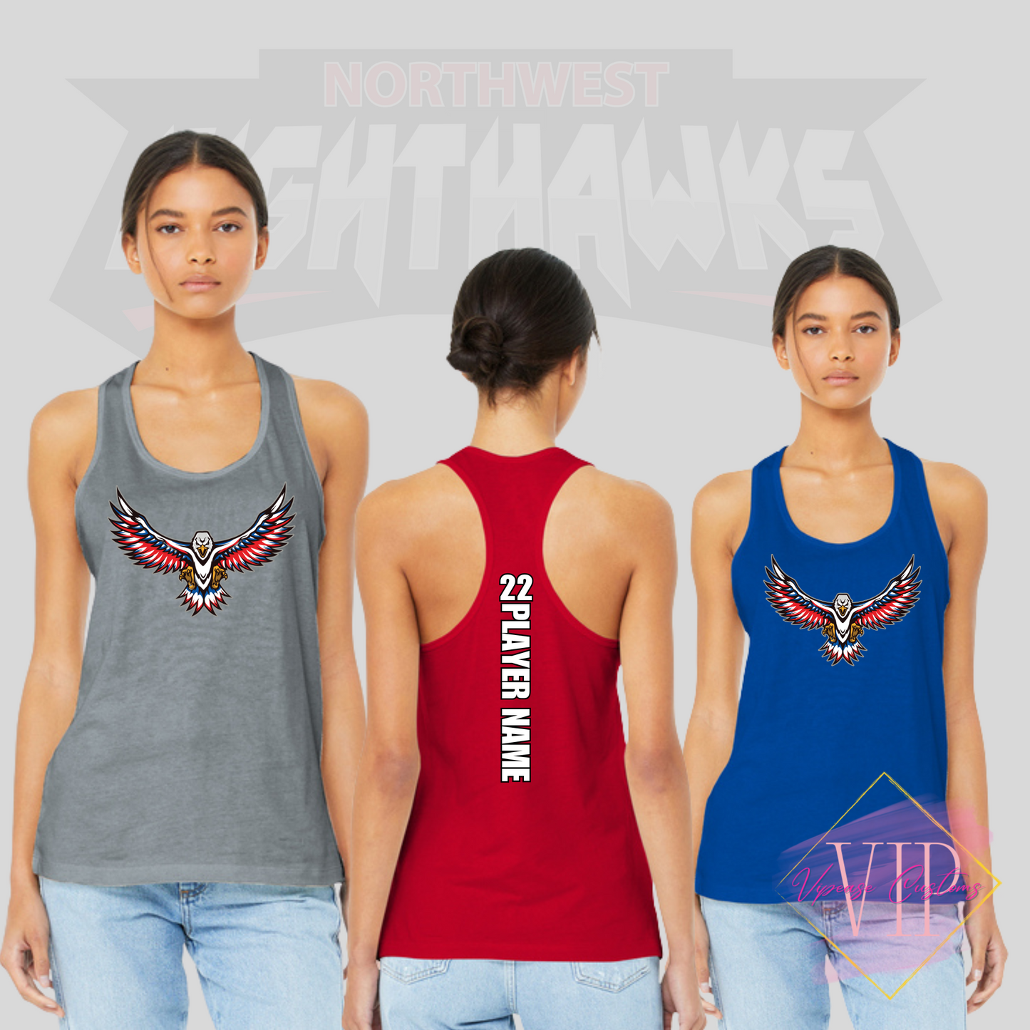 NW NIGHTHAWKS BC6008 BELLA+CANVAS ® Women’s Jersey Racerback Tank