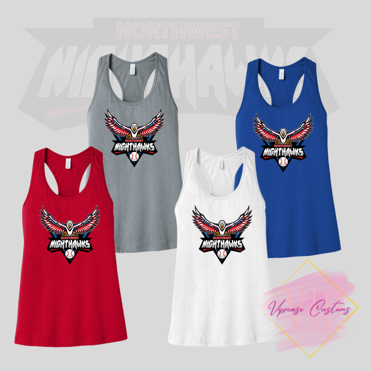NW NIGHTHAWKS BC6008 BELLA+CANVAS ® Women’s Jersey Racerback Tank