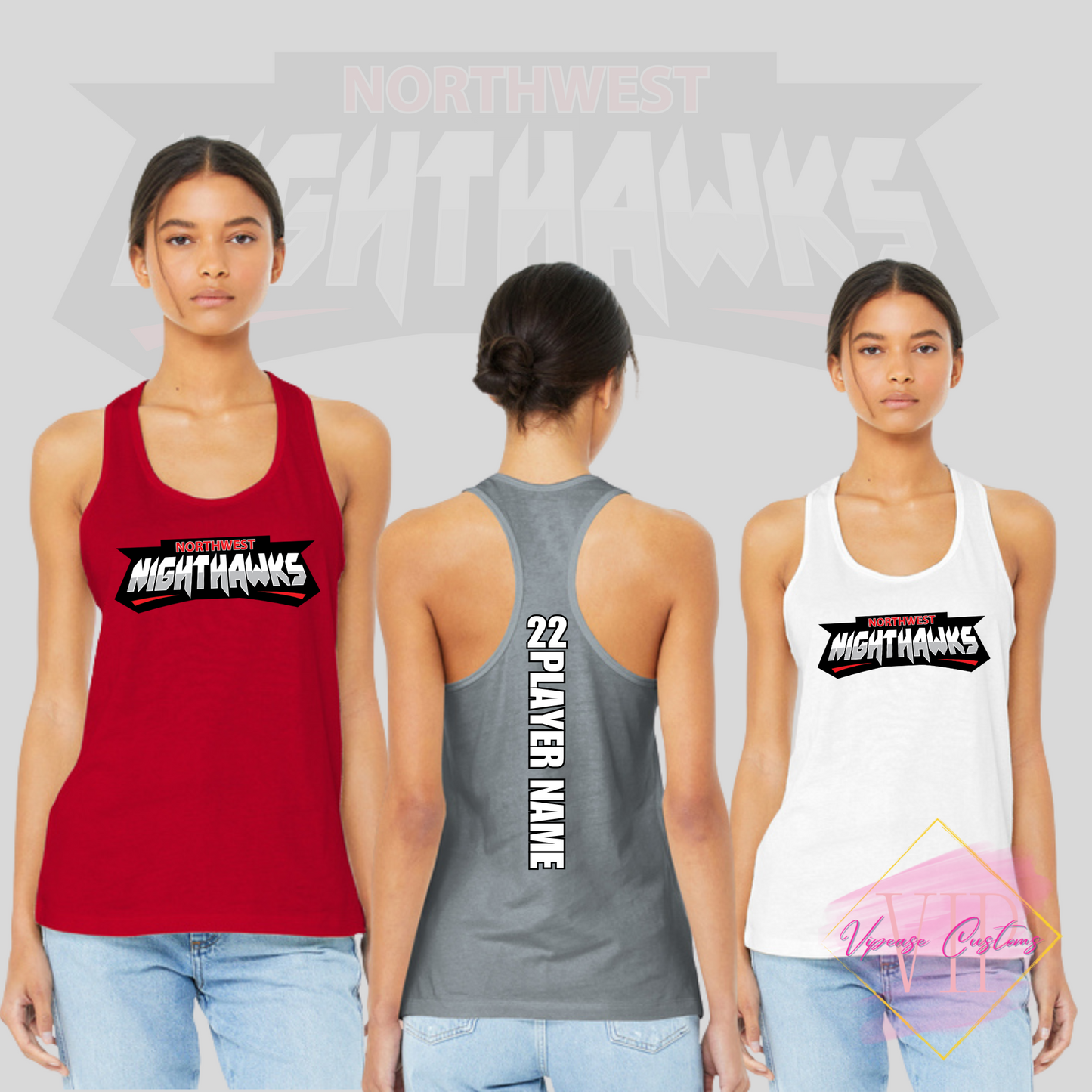 NW NIGHTHAWKS BC6008 BELLA+CANVAS ® Women’s Jersey Racerback Tank