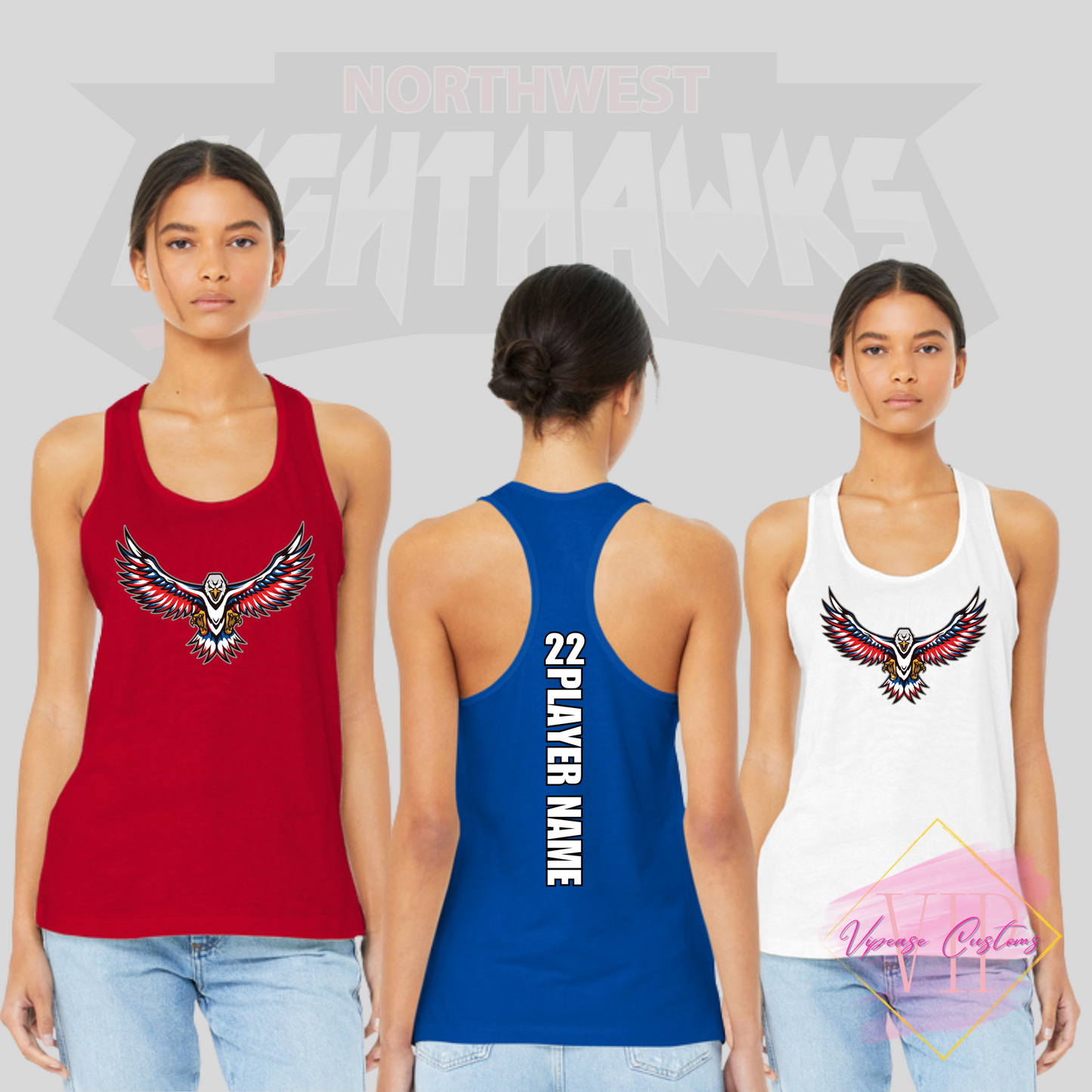 NW NIGHTHAWKS BC6008 BELLA+CANVAS ® Women’s Jersey Racerback Tank