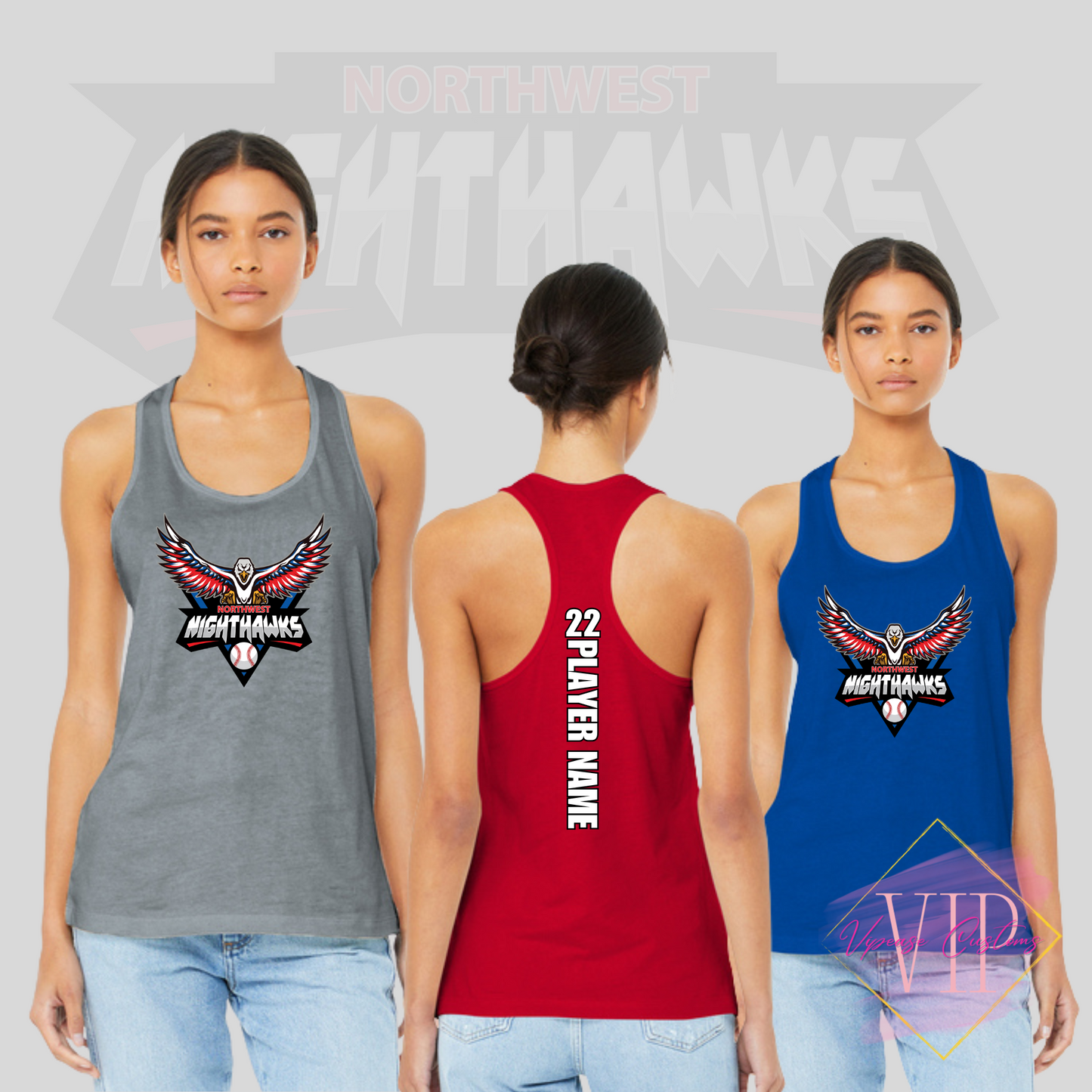 NW NIGHTHAWKS BC6008 BELLA+CANVAS ® Women’s Jersey Racerback Tank