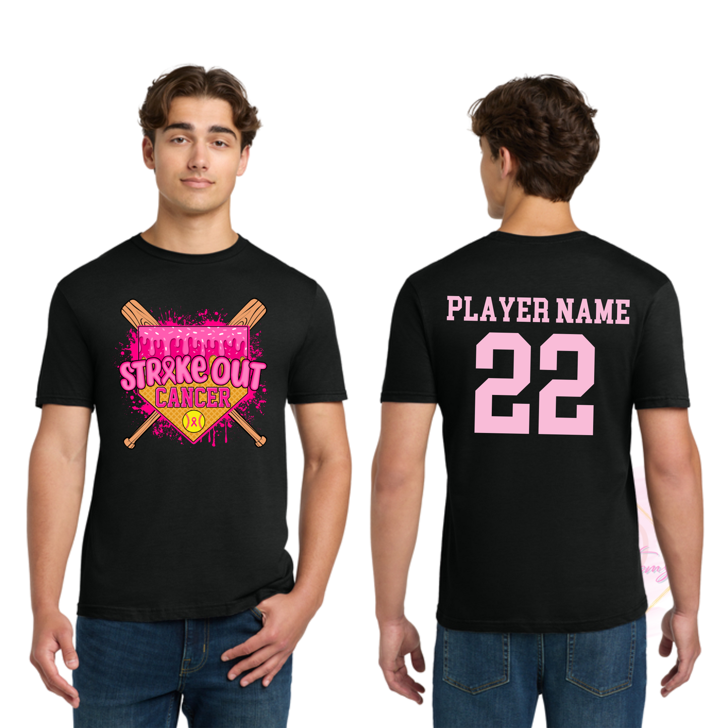 Softball Strike Out Cancer-Cancer Awareness 64000 Gildan Softstyle® T-Shirt