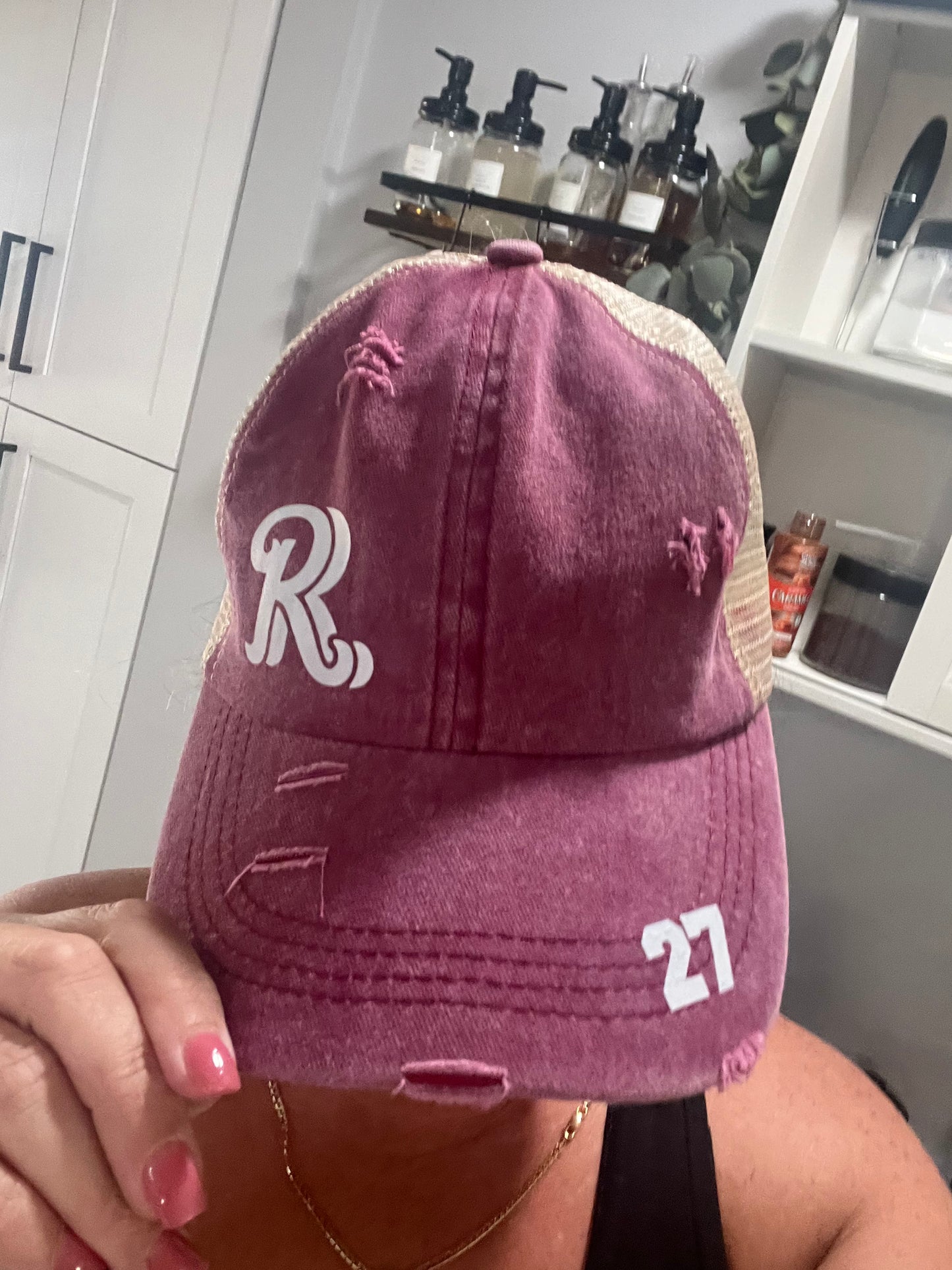 RR - Criss Cross Back Distressed Hat