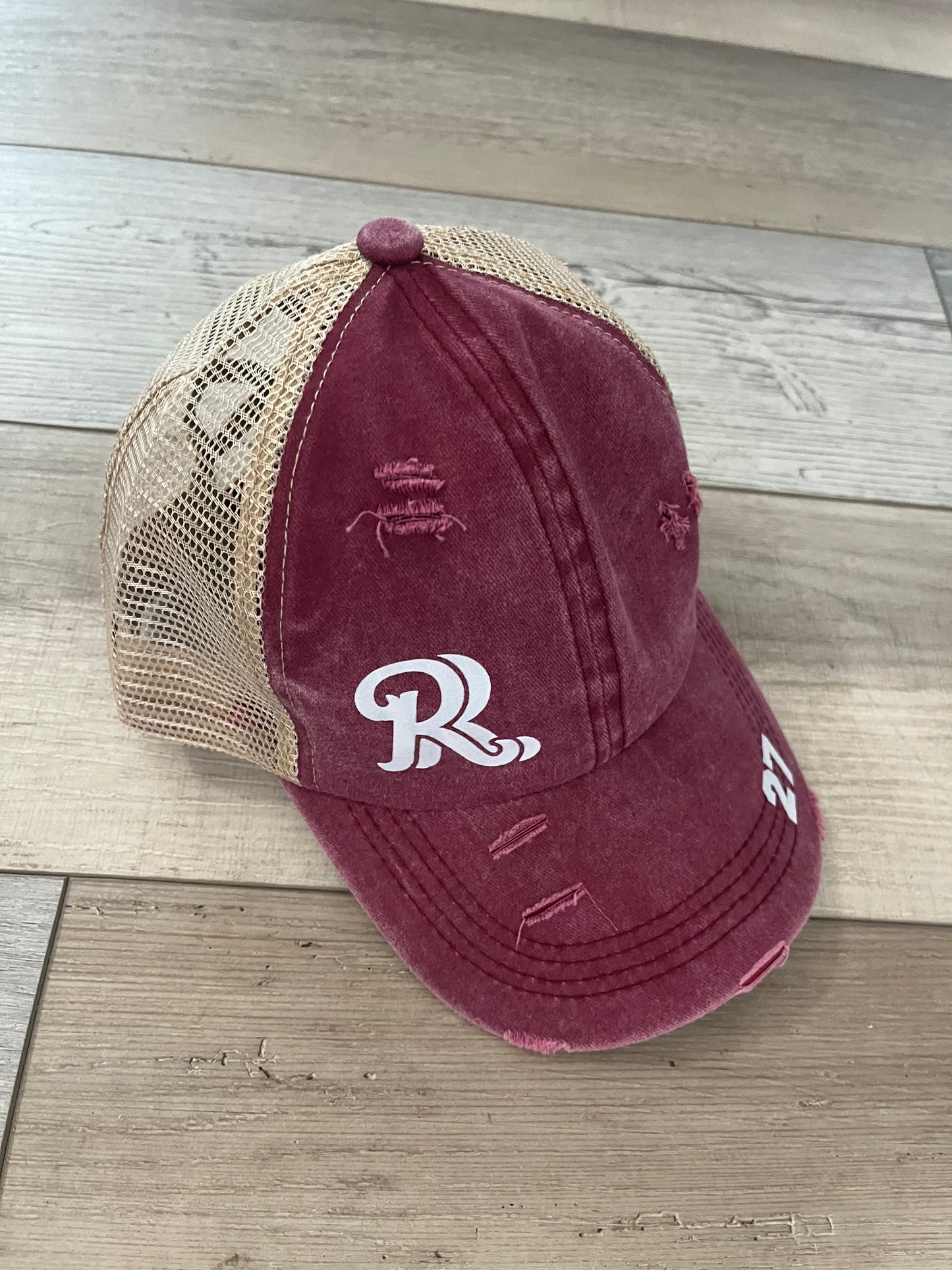 RR - Criss Cross Back Distressed Hat
