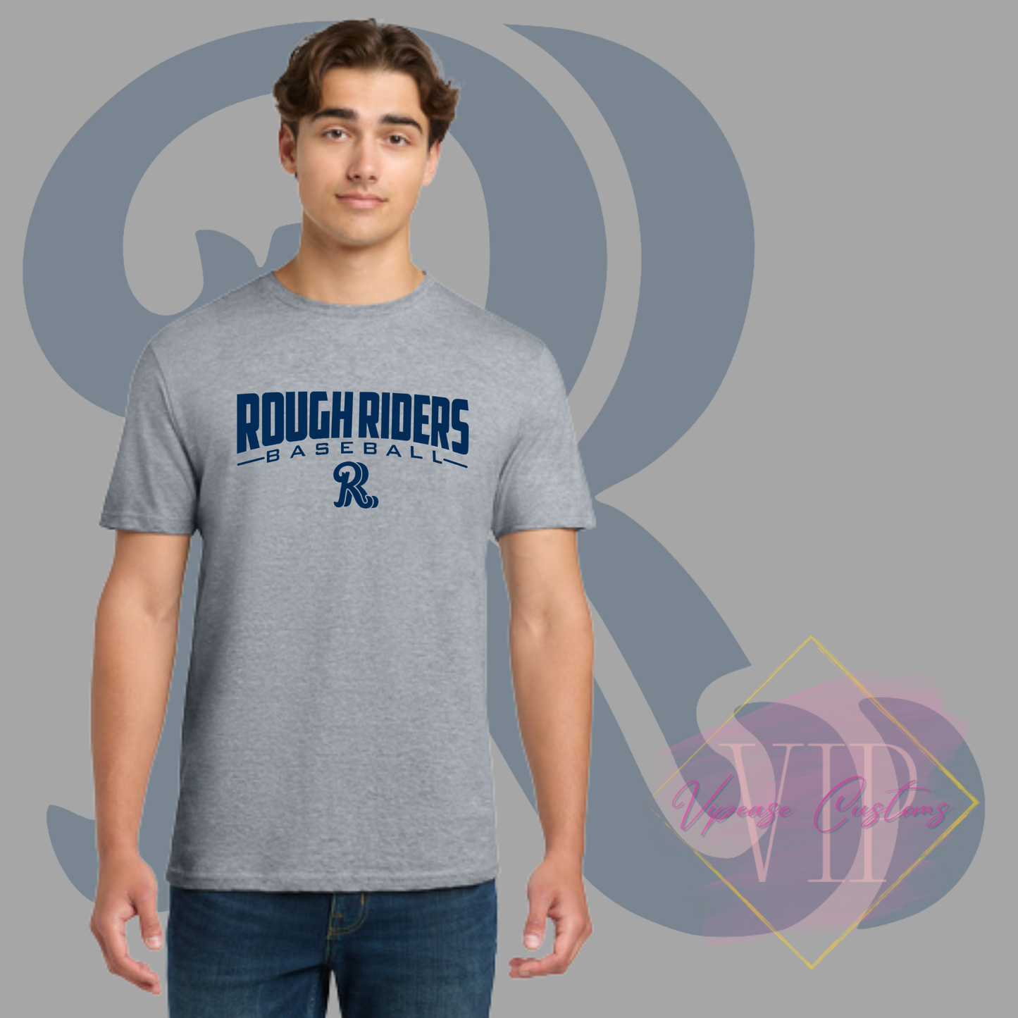 Navy Rough Riders Logo Gildan Softstyle® T-Shirt 64000