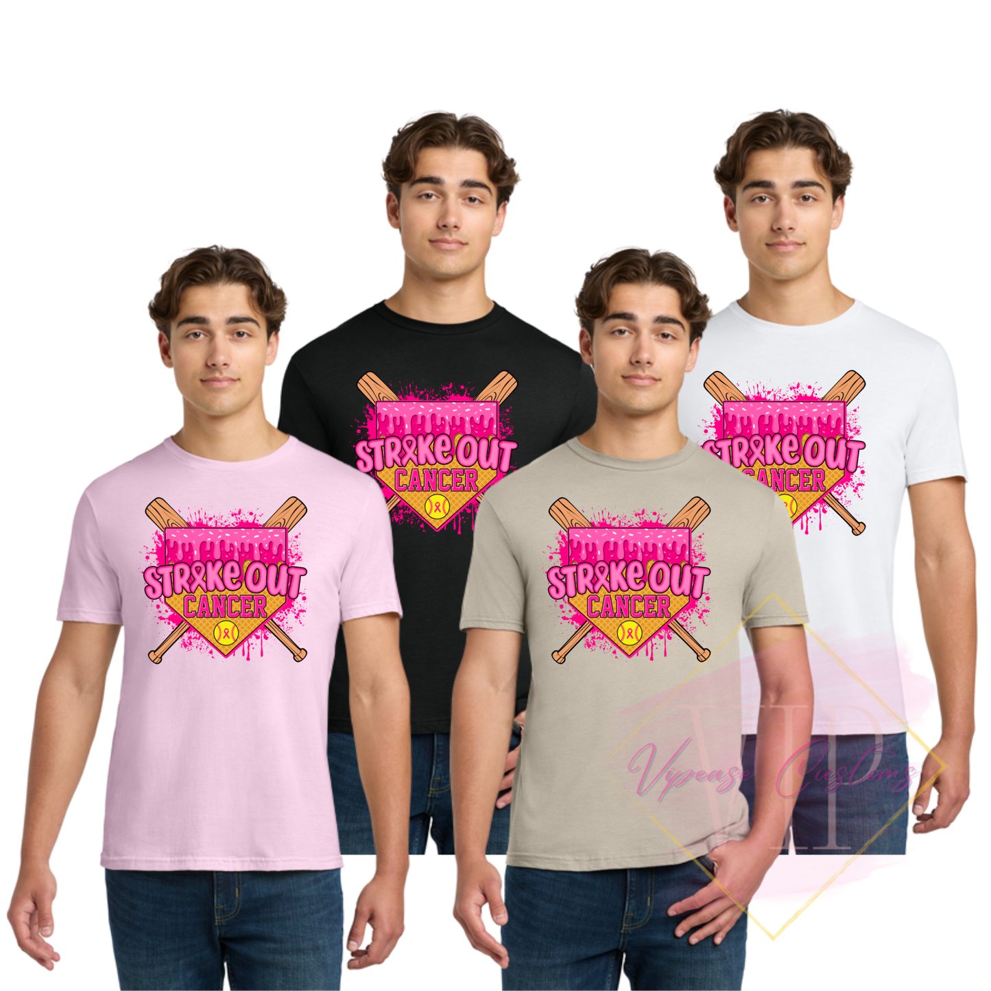 Softball Strike Out Cancer-Cancer Awareness 64000 Gildan Softstyle® T-Shirt