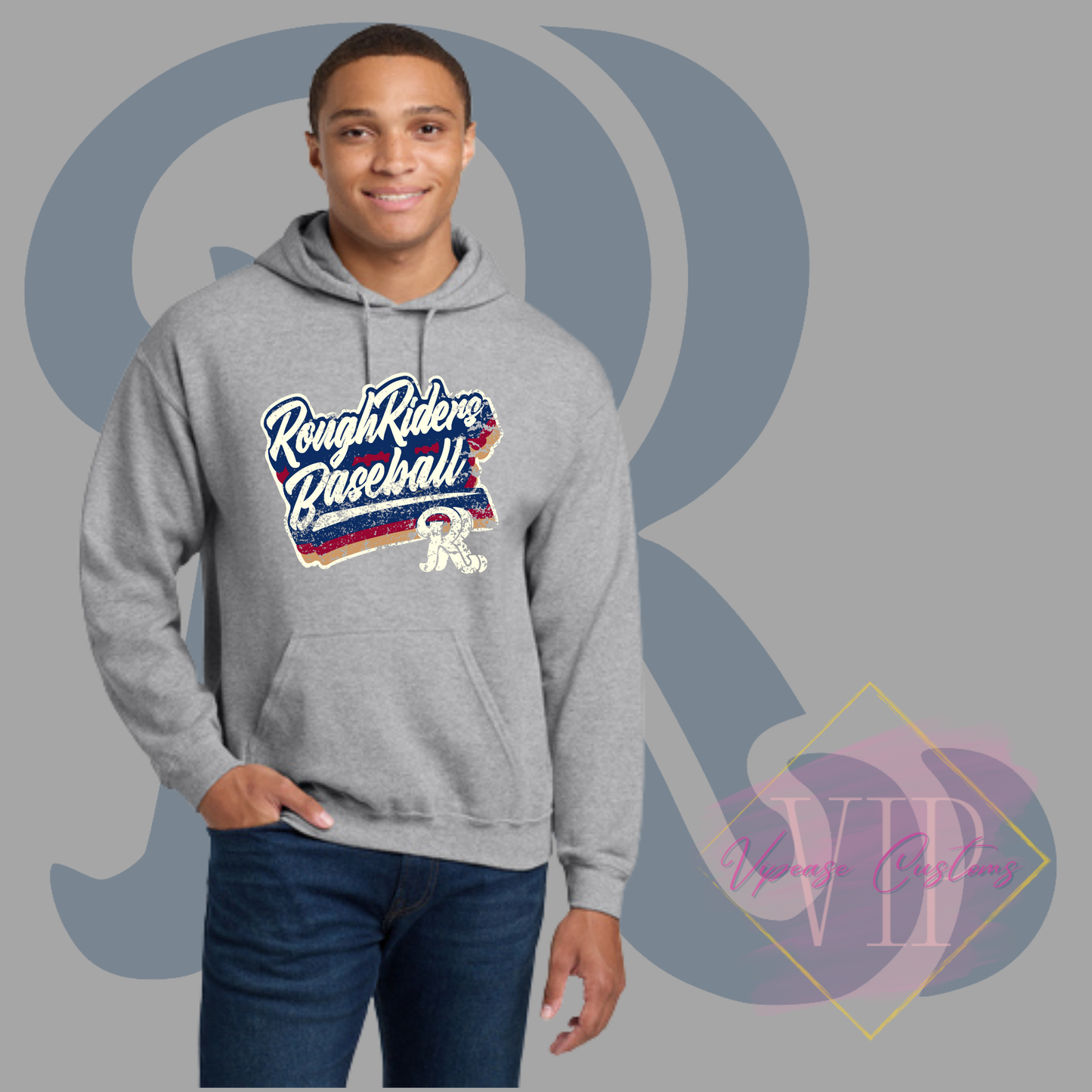 Textured RR Logo-Gildan® - Heavy Blend™ Hooded Sweatshirt 18500