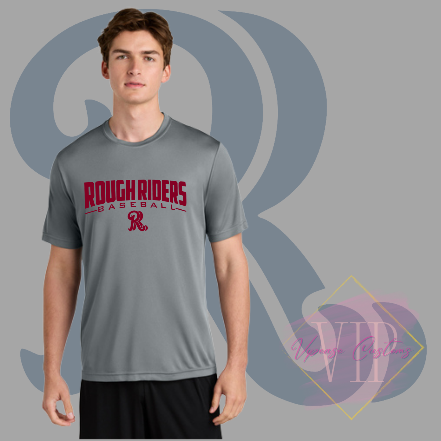 Red Rough Riders Logo- Sport-Tek® PosiCharge® Competitor™ Tee - ST350