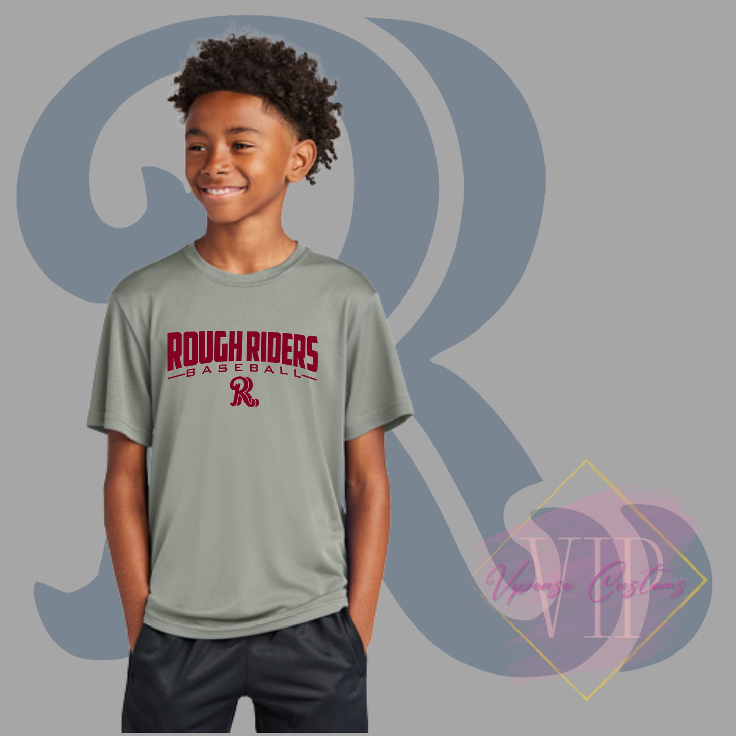Red Rough Riders Logo-Sport-Tek® Youth PosiCharge® Competitor™ Tee YST350