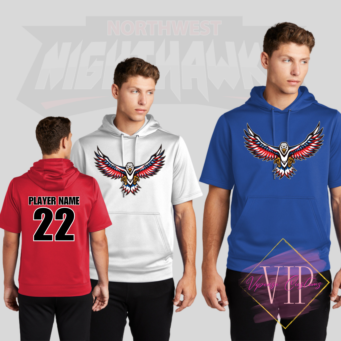 NW NIGHTHAWKS ST251 Sport-Tek ® Sport-Wick ® Fleece Short Sleeve Hooded Pullover