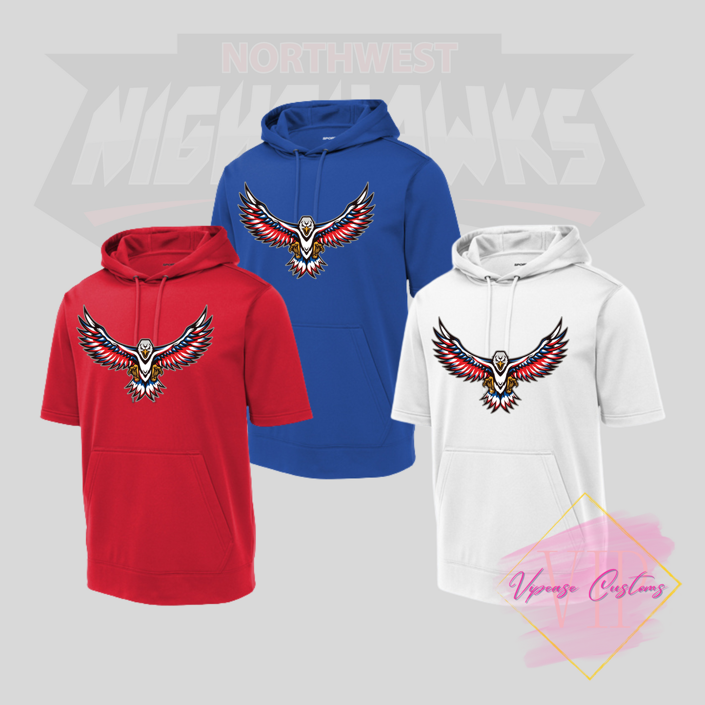 NW NIGHTHAWKS ST251 Sport-Tek ® Sport-Wick ® Fleece Short Sleeve Hooded Pullover