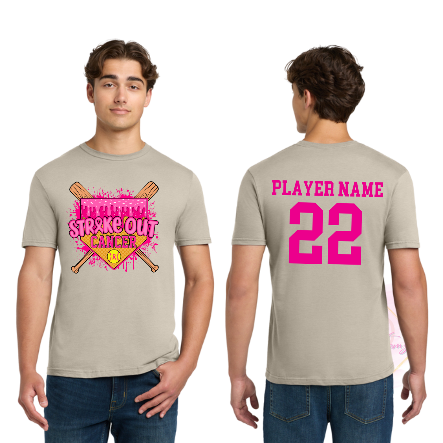 Softball Strike Out Cancer-Cancer Awareness 64000 Gildan Softstyle® T-Shirt