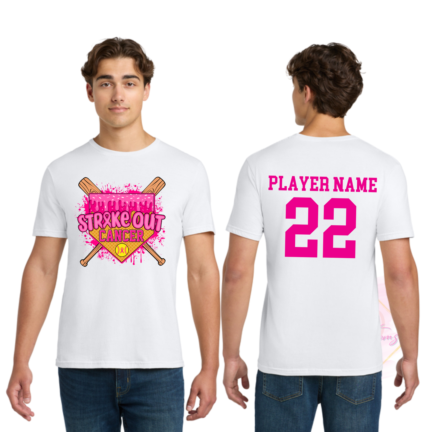 Softball Strike Out Cancer-Cancer Awareness 64000 Gildan Softstyle® T-Shirt