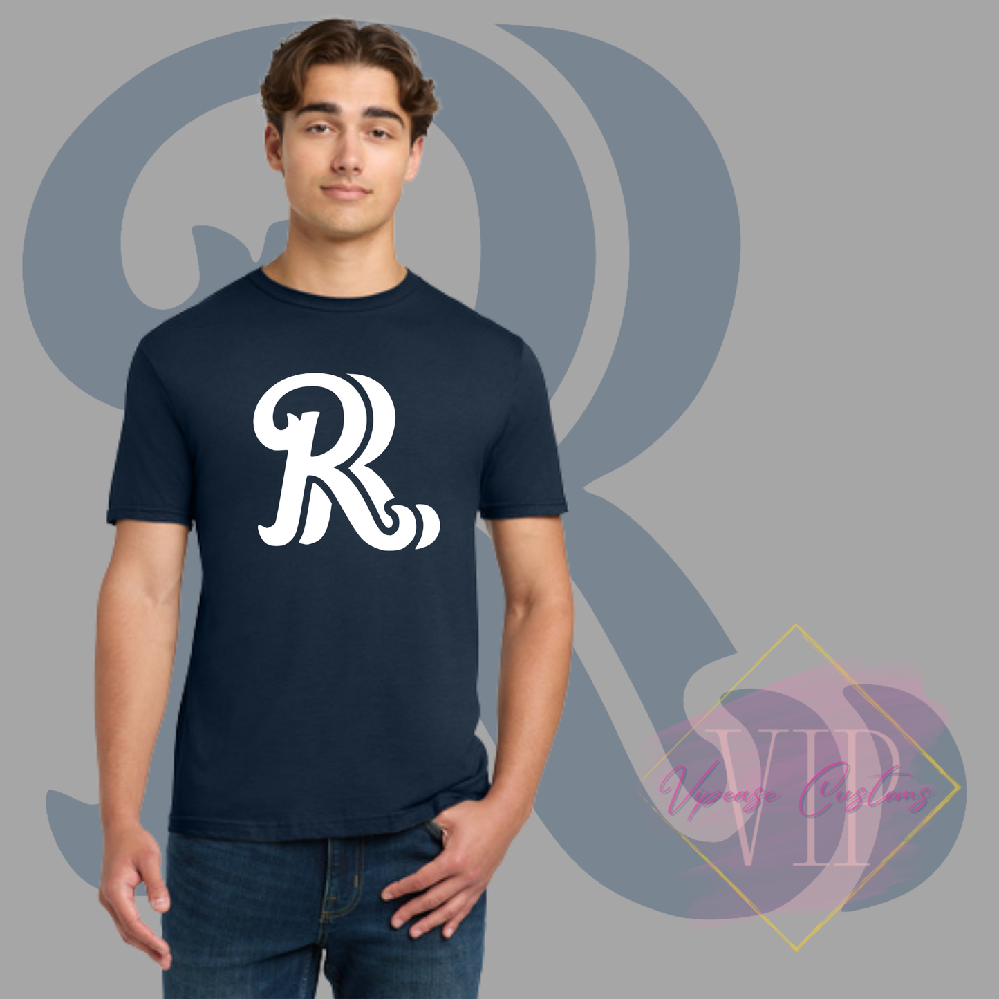 White RR Chest Logo Gildan Softstyle® T-Shirt 64000