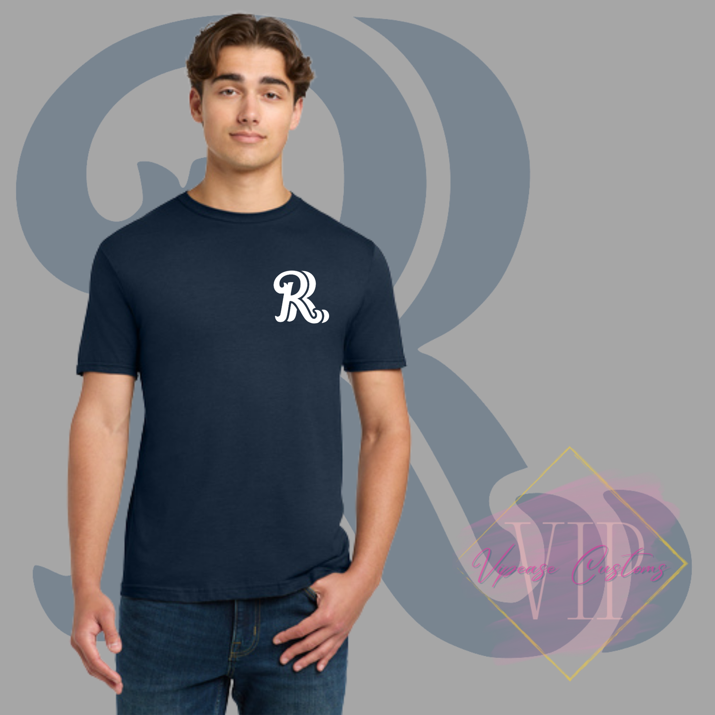 White RR Pocket Logo Gildan Softstyle® T-Shirt 64000