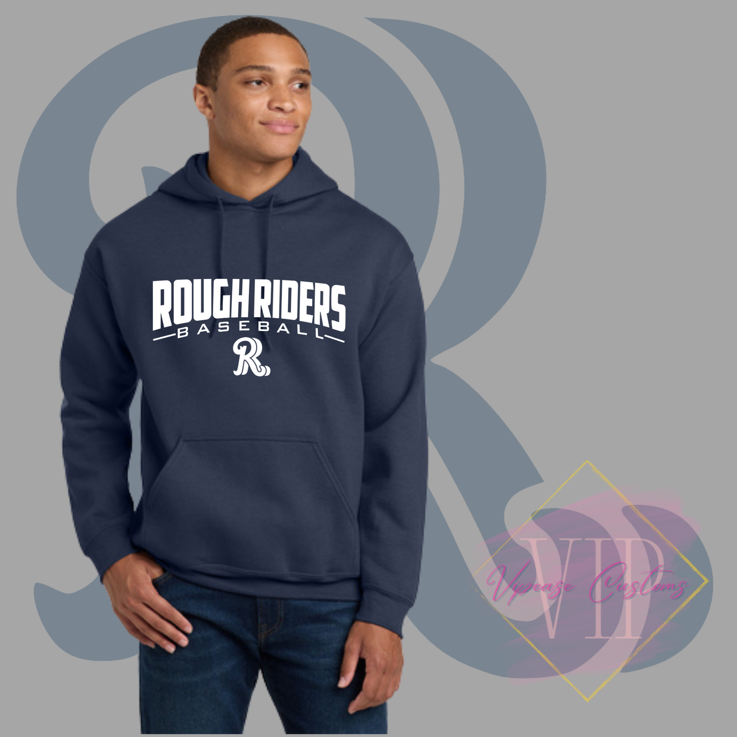 White Rough Riders Logo-Gildan® - Heavy Blend™ Hooded Sweatshirt 18500