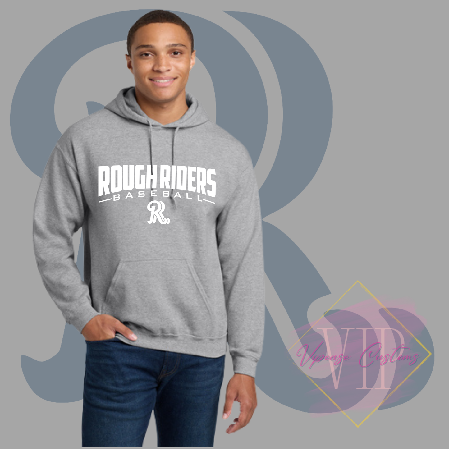 White Rough Riders Logo-Gildan® - Heavy Blend™ Hooded Sweatshirt 18500