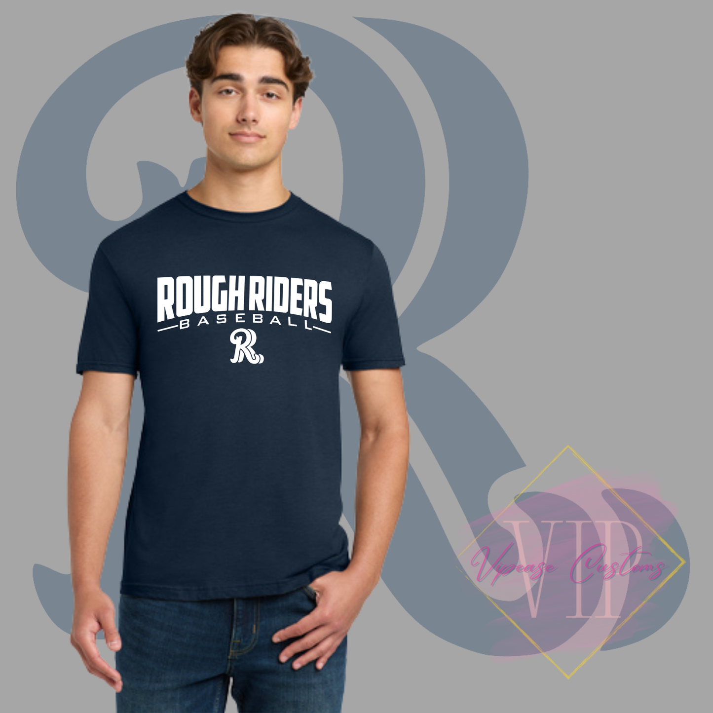 White Rough Riders Logo Gildan Softstyle® T-Shirt 64000