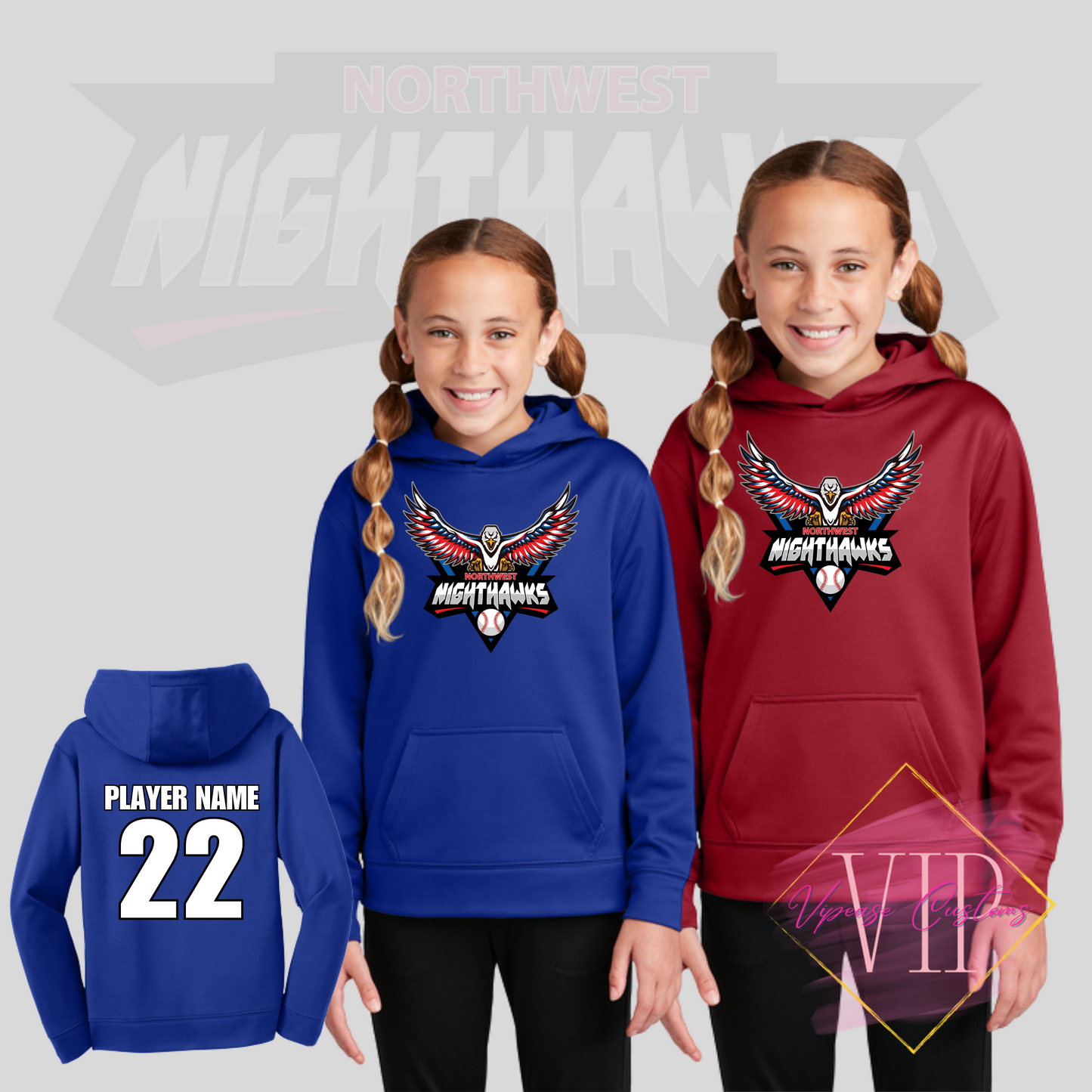 NW NIGHTHAWKS YSTF244 Sport-Tek® Sport-Wick® Fleece Hooded Pullover