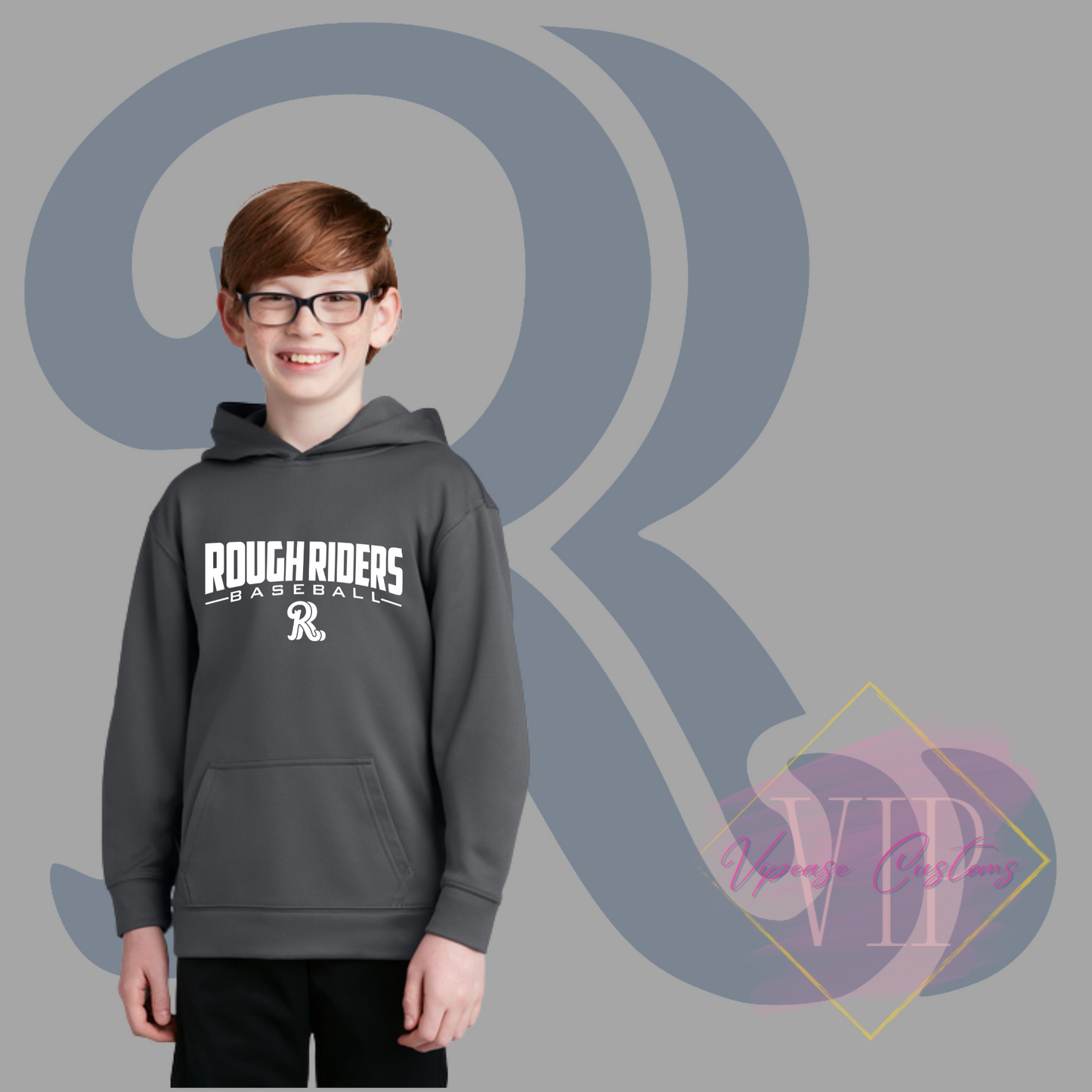 Rough Riders YSTF244 Sport-Tek® Sport-Wick® Fleece Hooded Pullover