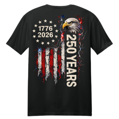 250 Years of Freedom Eagle Patriotic Tee | 1776–2026 America Anniversary Shirt