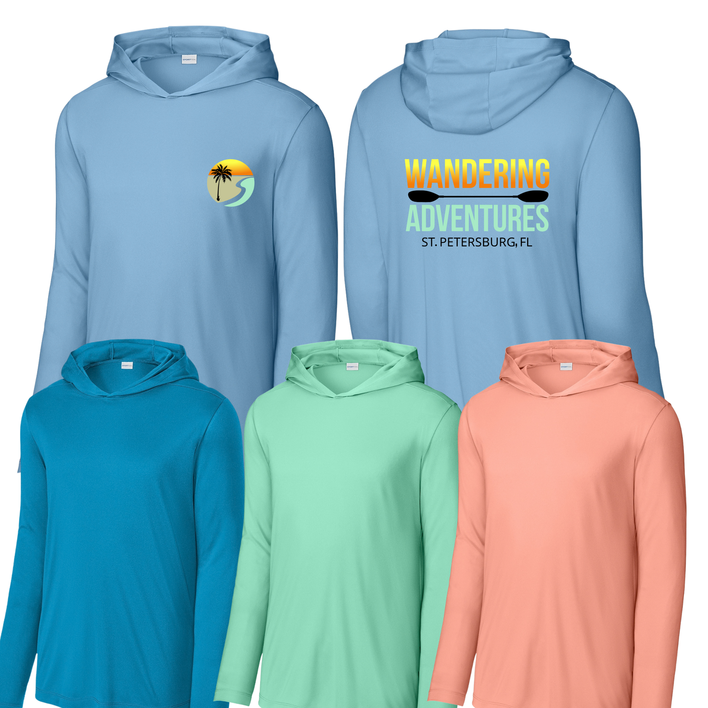 WANDERING ADVENTURES DRIFIT LONG SLEVEE HODDIE - SPORT-TEK® POSICHARGE® COMPETITOR™ TEE