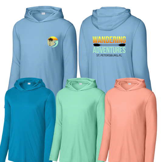 WANDERING ADVENTURES DRIFIT LONG SLEVEE HODDIE - SPORT-TEK® POSICHARGE® COMPETITOR⢠TEE