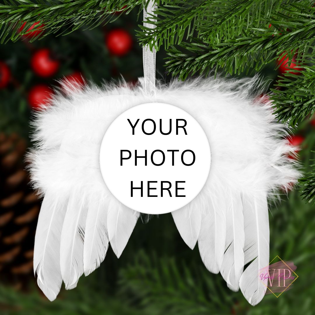 Angel Wing Memorial Photo Ornament