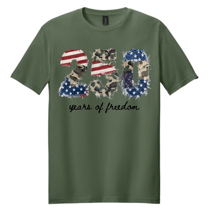 250 Years of Freedom Patriotic Patchwork Graphic Tee | Vintage Americana Independence Shirt