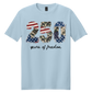 250 Years of Freedom Patriotic Patchwork Graphic Tee | Vintage Americana Independence Shirt
