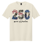250 Years of Freedom Patriotic Patchwork Graphic Tee | Vintage Americana Independence Shirt
