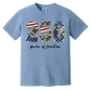 250 Years of Freedom Patriotic Patchwork Graphic Tee | Vintage Americana Independence Shirt