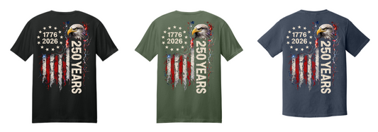 250 Years of Freedom Eagle Patriotic Tee | 1776–2026 America Anniversary Shirt