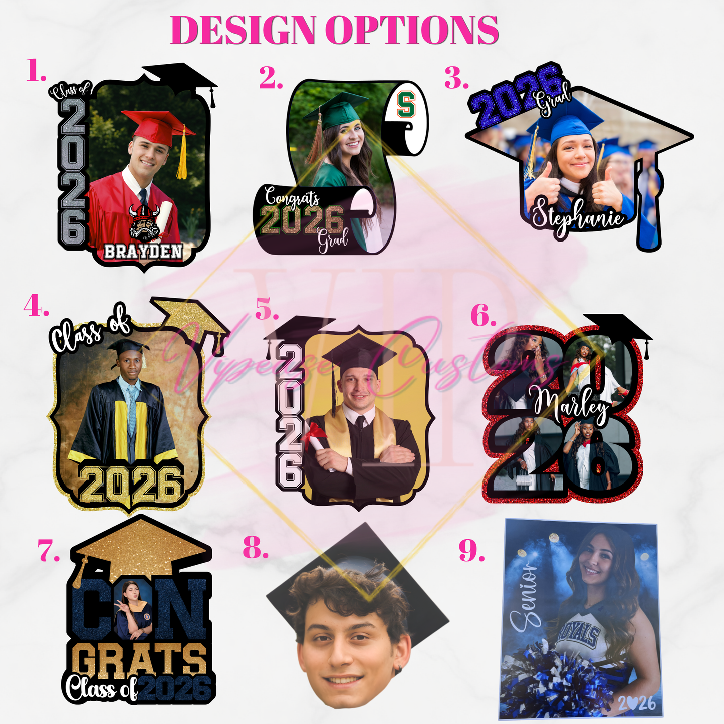 Custom Graduation Big Head or Fans