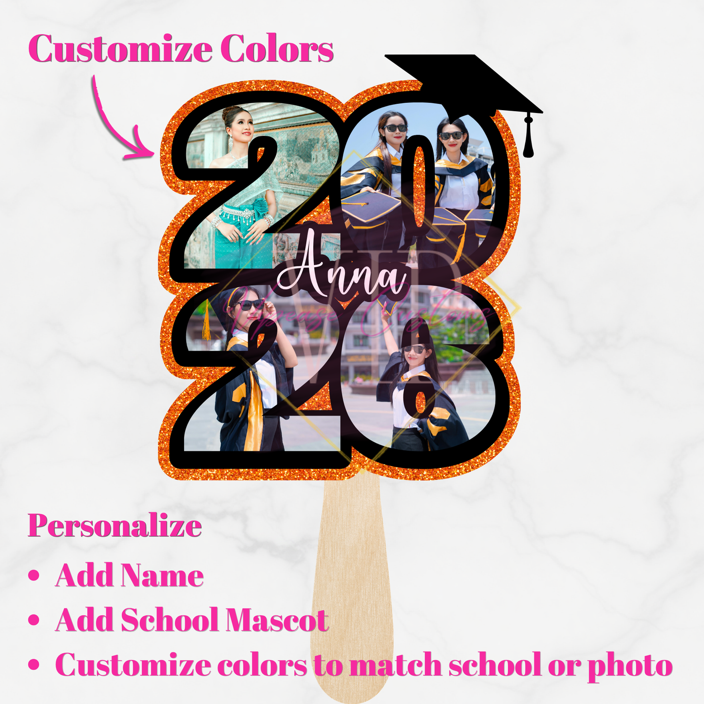 Custom Graduation Big Head or Fans