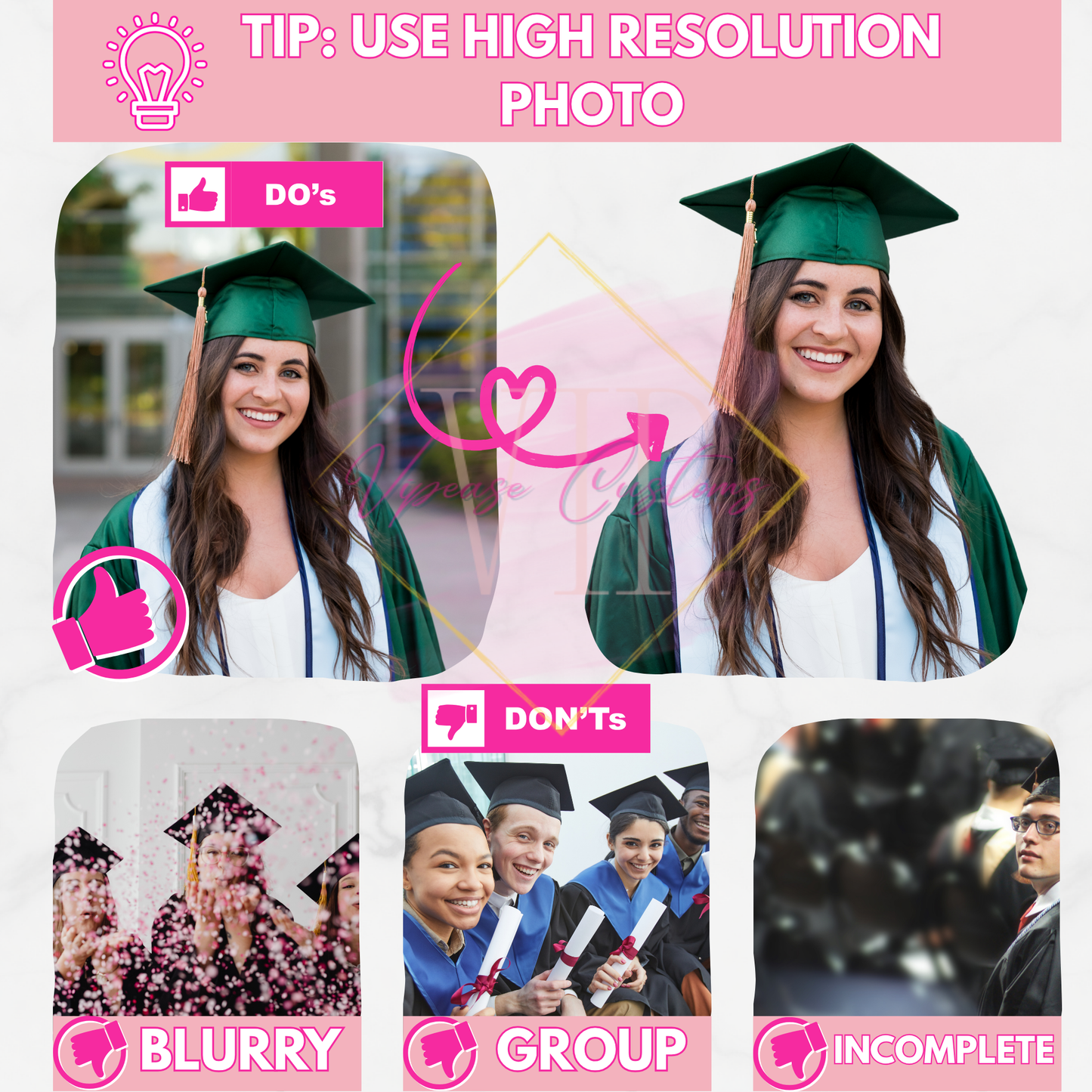 Custom Graduation Big Head or Fans