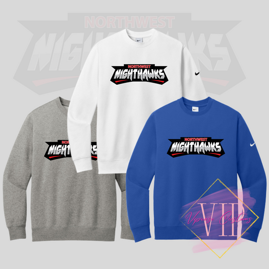 NW NIGHTHAWKS NKFD9863 Nike Club Fleece Sleeve Swoosh Crew