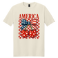 America Cherry Bow Patriotic Graphic Tee | Vintage USA Fourth of July Shirt