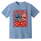 America Cherry Bow Patriotic Graphic Tee | Vintage USA Fourth of July Shirt