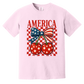 America Cherry Bow Patriotic Graphic Tee | Vintage USA Fourth of July Shirt