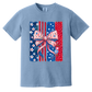 Patriotic Floral Bow American Flag Graphic Tee | Women's 4th of July Shirt