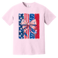 Patriotic Floral Bow American Flag Graphic Tee | Women's 4th of July Shirt
