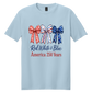 Red White & Blue Bows America 250 Years Patriotic Graphic Tee
