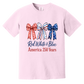 Red White & Blue Bows America 250 Years Patriotic Graphic Tee