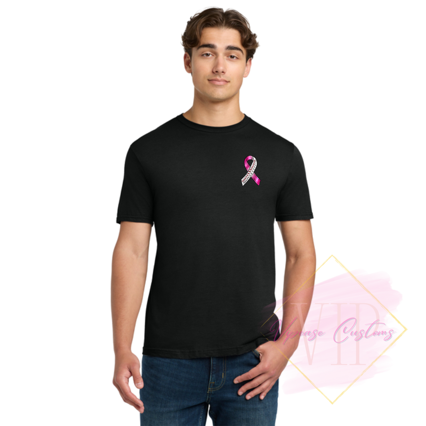 Baseball Ribbon-Cancer Awareness 64000 Gildan Softstyle® T-Shirt