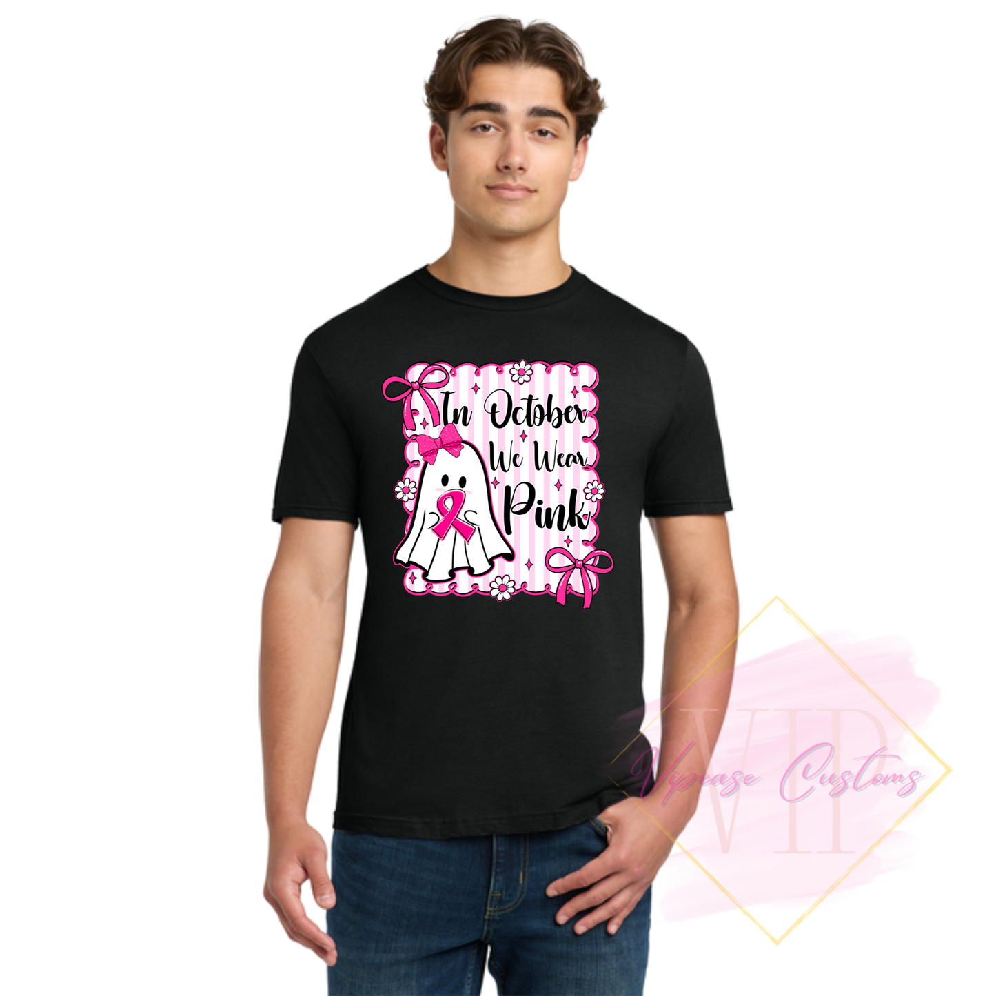 In October We Wear Pink Ghost-Cancer Awareness 64000 Gildan Softstyle® T-Shirt