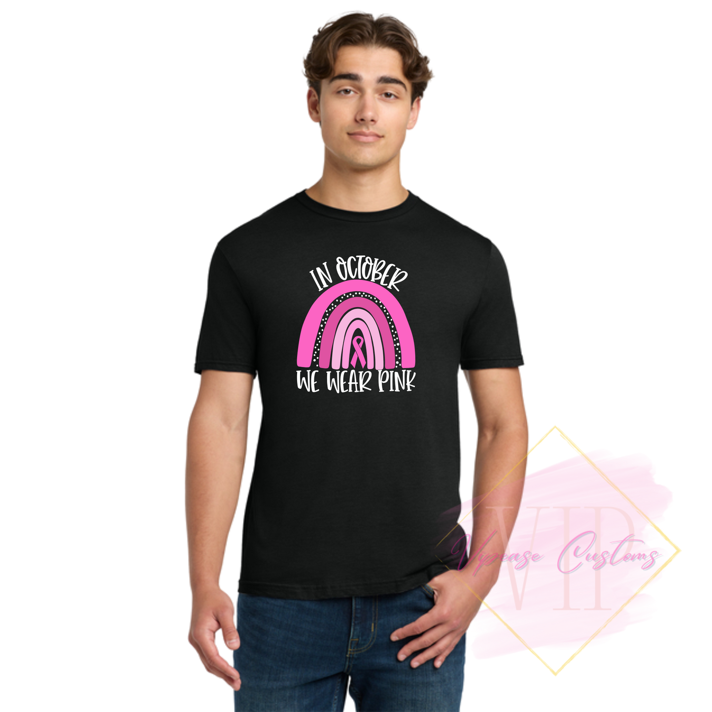 In October We Wear Pink Ribbon Rainbow-Cancer Awareness 64000 Gildan Softstyle® T-Shirt